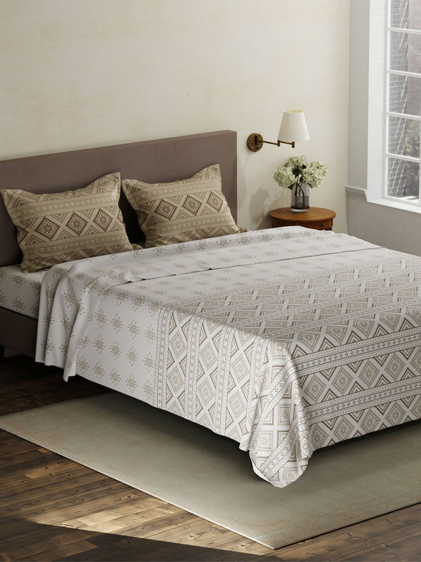 100% Cotton King Bedsheet Set, 120 TC Printed, Forever Collection