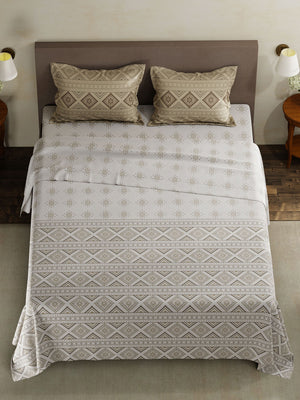100% Cotton King Bedsheet Set, 120 TC Printed, Forever Collection