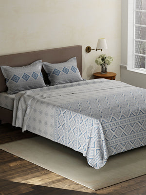 100% Cotton King Bedsheet Set, 120 TC Printed, Forever Collection