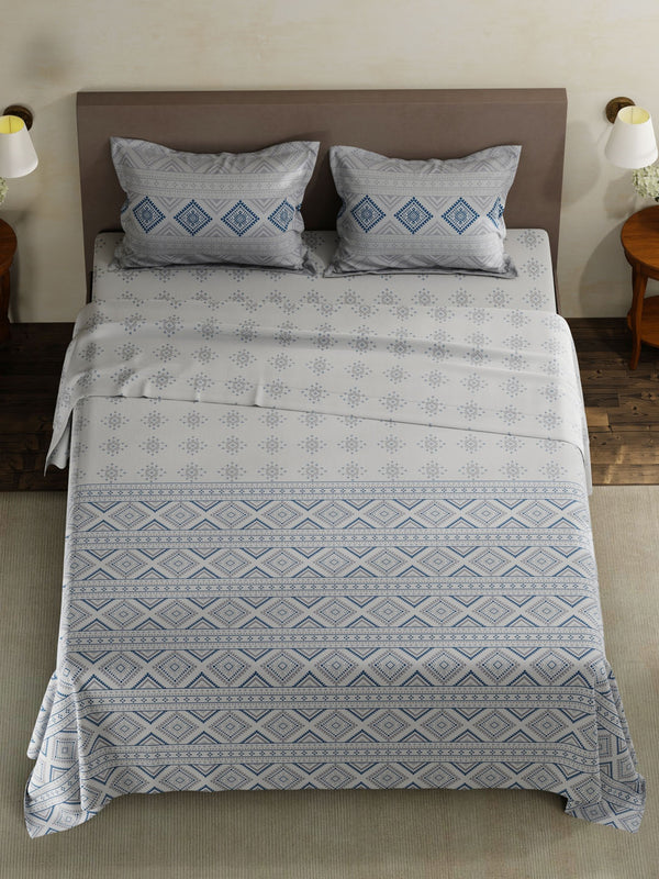 100% Cotton King Bedsheet Set, 120 TC Printed, Forever Collection