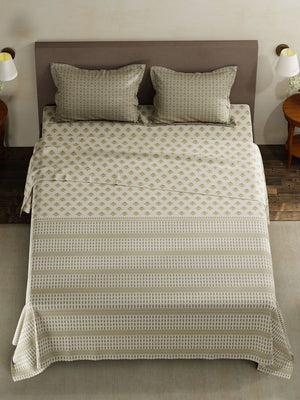 100% Cotton King Bedsheet Set, 120 TC Printed, Forever Collection