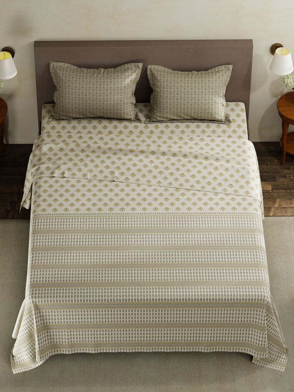 100% Cotton King Bedsheet Set, 120 TC Printed, Forever Collection