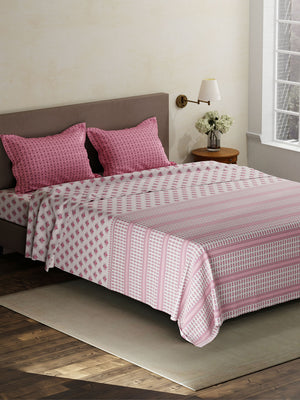 100% Cotton King Bedsheet Set, 120 TC Printed, Forever Collection