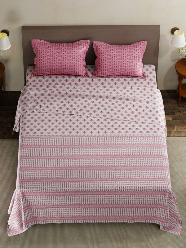 100% Cotton King Bedsheet Set, 120 TC Printed, Forever Collection