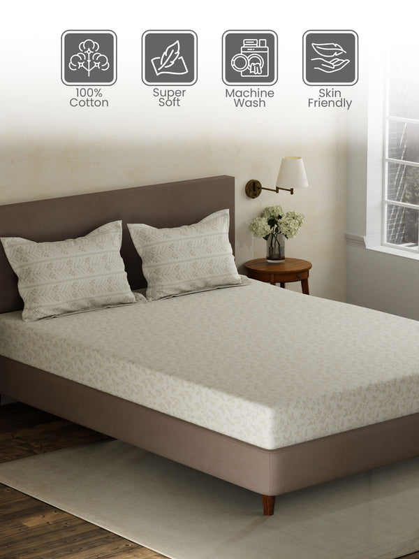 100% Cotton Double Bedsheet Set, 120 TC Printed, Forever Collection