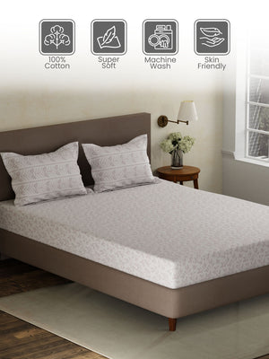100% Cotton Double Bedsheet Set, 120 TC Printed, Forever Collection