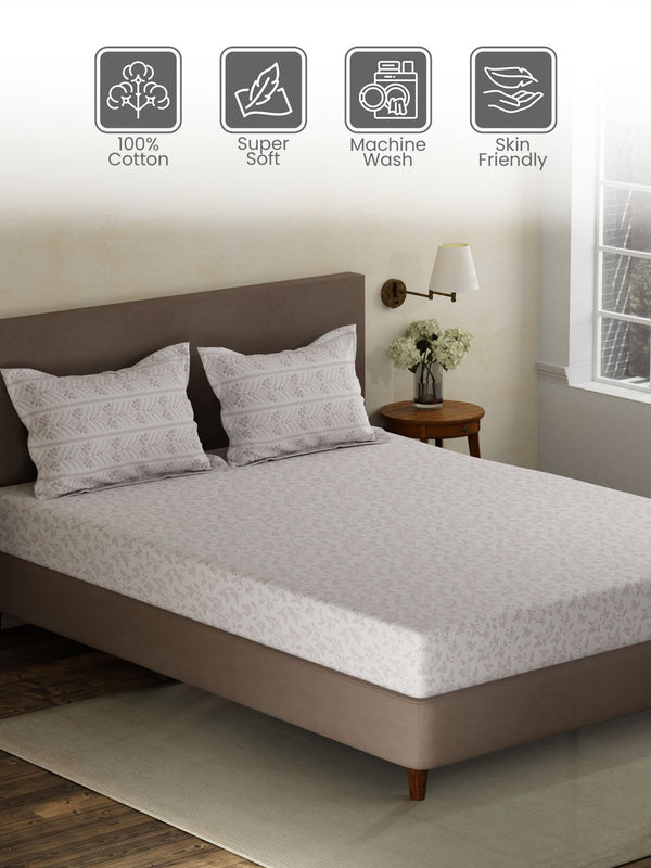 100% Cotton Double Bedsheet Set, 120 TC Printed, Forever Collection