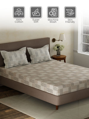 100% Cotton Double Bedsheet Set, 120 TC Printed, Forever Collection