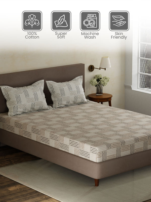 100% Cotton Double Bedsheet Set, 120 TC Printed, Forever Collection