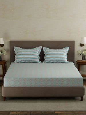 100% Cotton Double Bedsheet Set, 120 TC Printed, Forever Collection