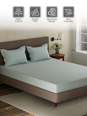 100% Cotton Double Bedsheet Set, 120 TC Printed, Forever Collection