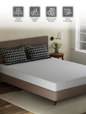 100% Cotton Double Bedsheet Set, 120 TC Printed, Forever Collection