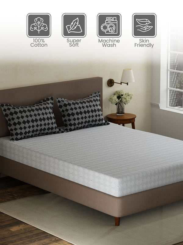 100% Cotton Double Bedsheet Set, 120 TC Printed, Forever Collection