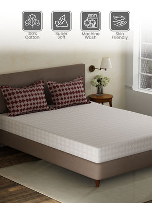 100% Cotton Double Bedsheet Set, 120 TC Printed, Forever Collection