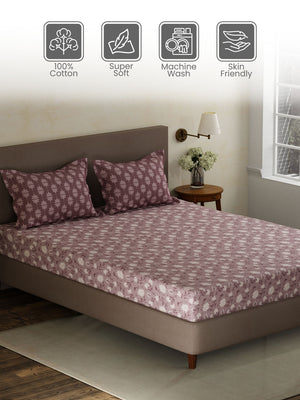 100% Cotton Double Bedsheet Set, 120 TC Printed, Forever Collection