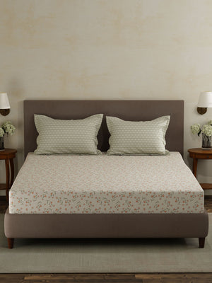 100% Cotton Double Bedsheet Set, 120 TC Printed, Forever Collection