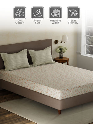 100% Cotton Double Bedsheet Set, 120 TC Printed, Forever Collection