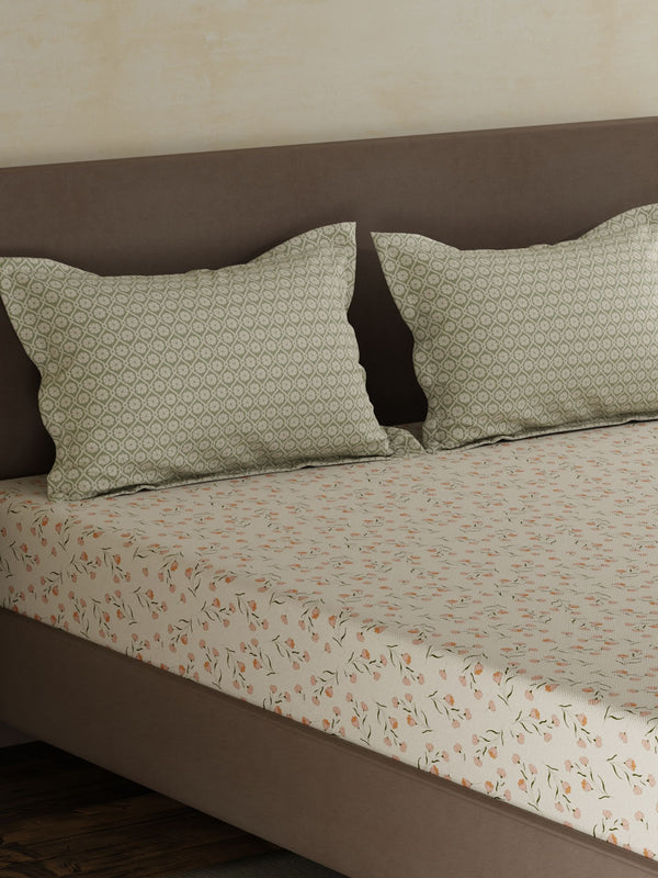 100% Cotton Double Bedsheet Set, 120 TC Printed, Forever Collection