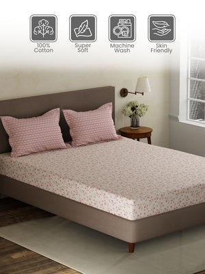 100% Cotton Double Bedsheet Set, 120 TC Printed, Forever Collection
