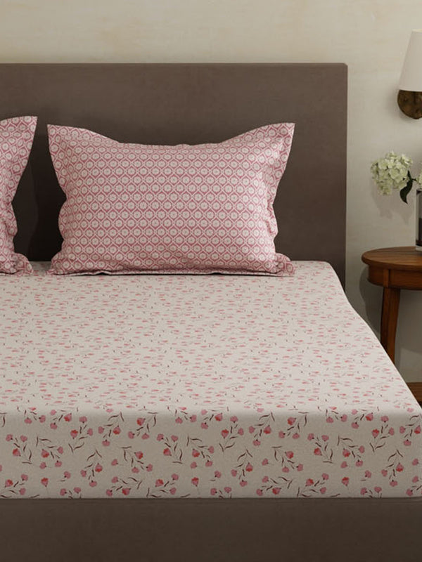 100% Cotton Double Bedsheet Set, 120 TC Printed, Forever Collection