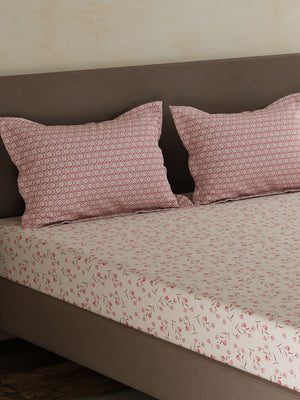 100% Cotton Double Bedsheet Set, 120 TC Printed, Forever Collection