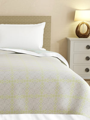 Reversible Double Dohar, 100% Cotton 120 TC, Grey Geometrical, (2.54 m L x 2.54 m W), Forever