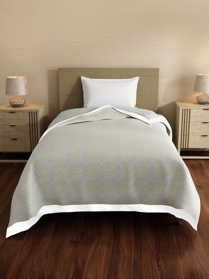 Reversible Single Dohar, 100% Cotton 120 TC, Grey Geometrical, (2.29 m L x 1.52 m W), Forever