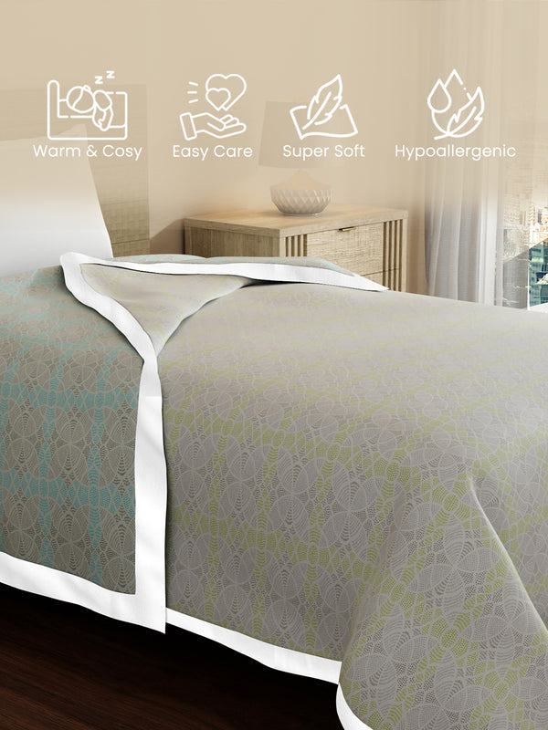 Reversible Single Dohar, 100% Cotton 120 TC, Grey Geometrical, (2.29 m L x 1.52 m W), Forever