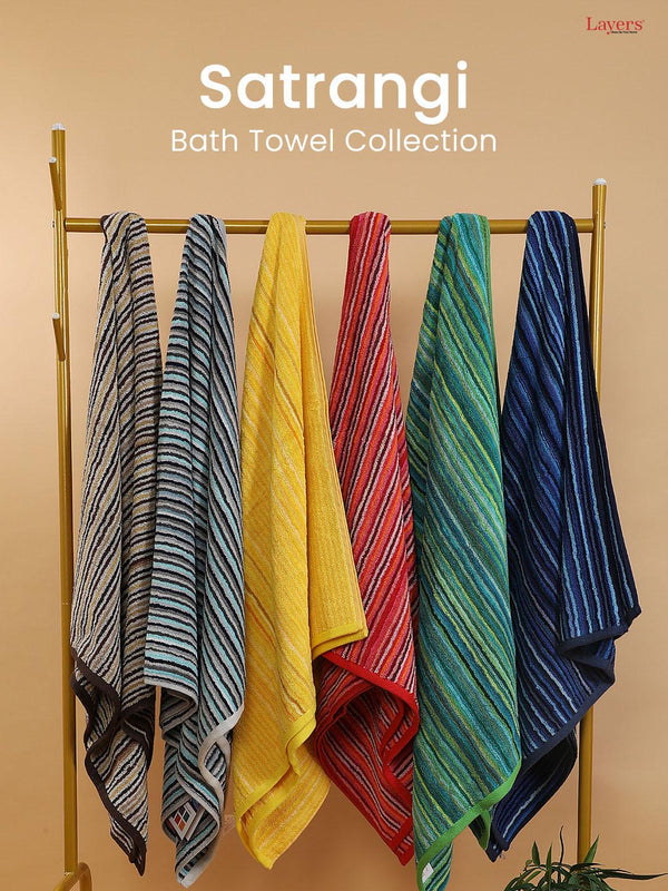100% Cotton Bath Towel, 500 GSM, Pack of 1, Satrangi Collection