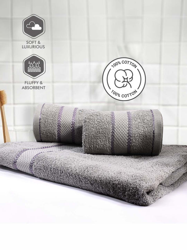 100% Cotton Towel Combo, 380 GSM, Jashn Collection (1 Bath Towel & 2 Hand Towels)