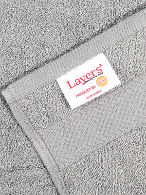 100% Cotton Towel Combo, 380 GSM Grey, Jashn Collection (1 Bath Towel & 2 Hand Towels)
