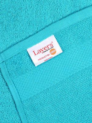 100% Cotton Towel Combo, 380 GSM Turquoise, Jashn Collection (1 Bath Towel & 2 Hand Towels)