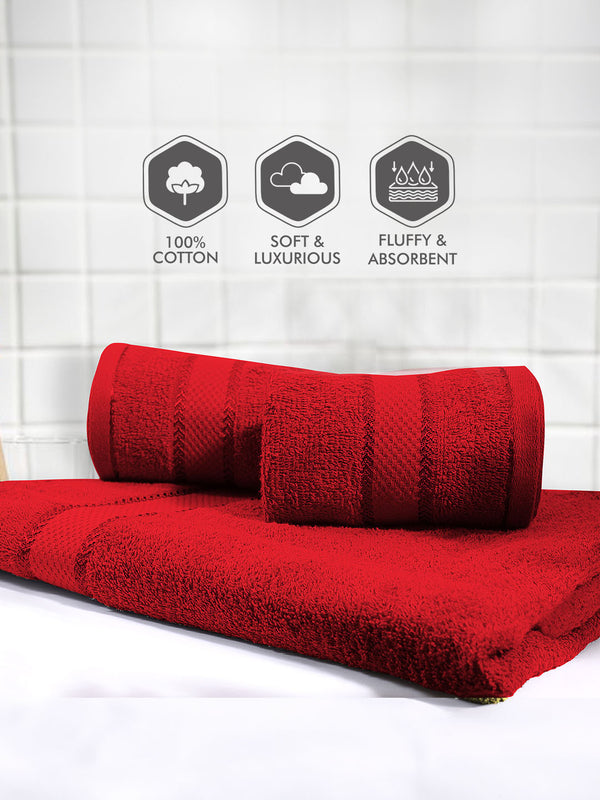 100% Cotton Towel Combo, 380 GSM, Jashn Collection (1 Bath Towel & 2 Hand Towels)