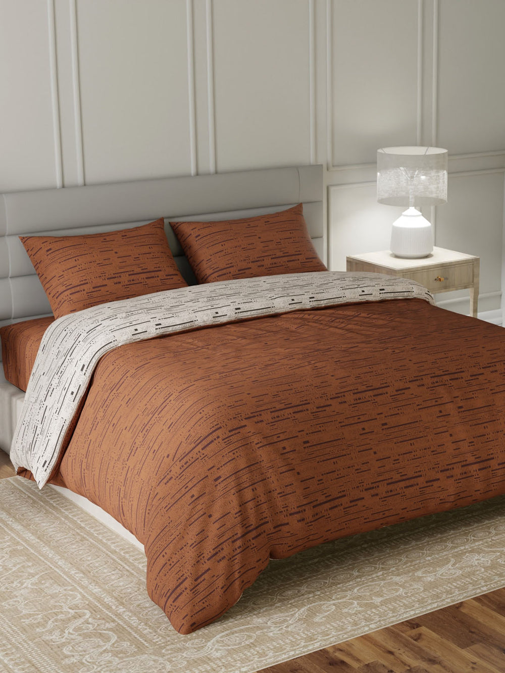 100% Cotton King Bedding Set, 144 TC Printed, Lumina Floret Collection