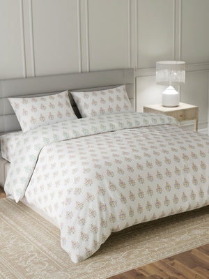 100% Cotton King Bedding Set, 144 TC Printed, Lumina Floret Collection