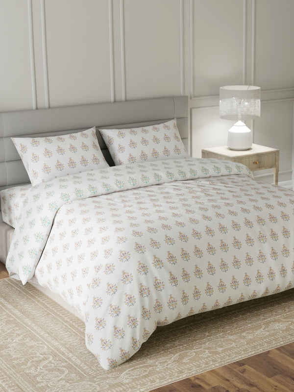 100% Cotton King Bedding Set, 144 TC Printed, Lumina Floret Collection
