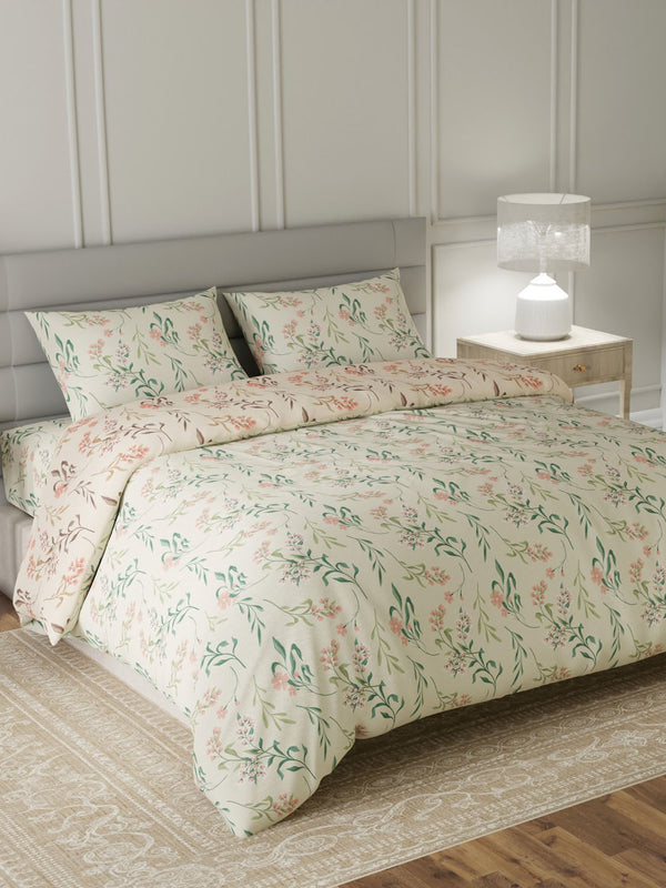 100% Cotton King Bedding Set, 144 TC Printed, Lumina Floret Collection