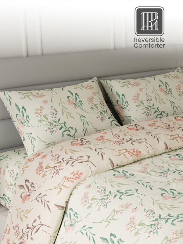 100% Cotton King Bedding Set, 144 TC Printed, Lumina Floret Collection