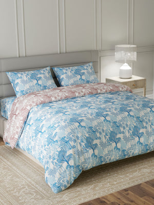 100% Cotton King Bedding Set, 144 TC Printed, Lumina Floret Collection