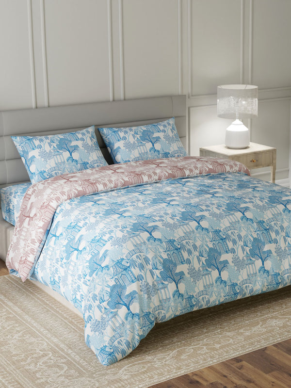 100% Cotton King Bedding Set, 144 TC Printed, Lumina Floret Collection