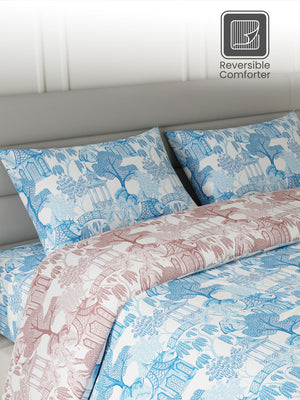100% Cotton King Bedding Set, 144 TC Printed, Lumina Floret Collection