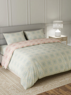 100% Cotton King Bedding Set, 144 TC Printed, Lumina Floret Collection