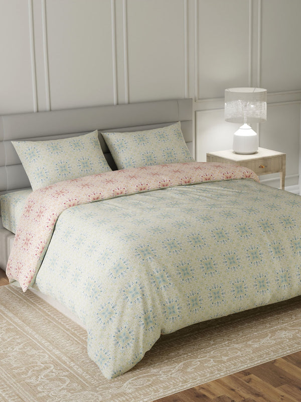 100% Cotton King Bedding Set, 144 TC Printed, Lumina Floret Collection
