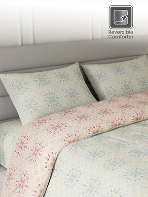 100% Cotton King Bedding Set, 144 TC Printed, Lumina Floret Collection