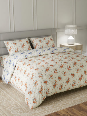 100% Cotton King Bedding Set, 144 TC Printed, Lumina Floret Collection