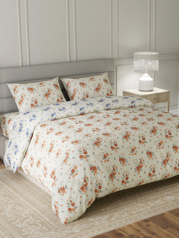 100% Cotton King Bedding Set, 144 TC Printed, Lumina Floret Collection