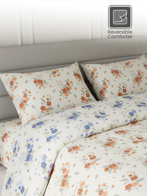 100% Cotton King Bedding Set, 144 TC Printed, Lumina Floret Collection