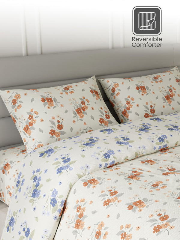 100% Cotton King Bedding Set, 144 TC Printed, Lumina Floret Collection