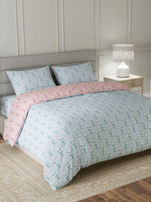 100% Cotton King Bedding Set, 144 TC Printed, Lumina Floret Collection