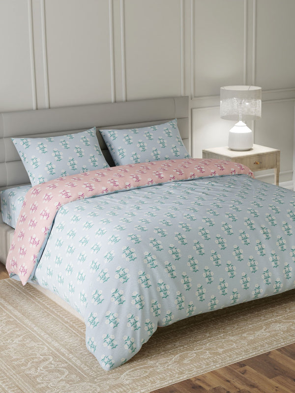 100% Cotton King Bedding Set, 144 TC Printed, Lumina Floret Collection